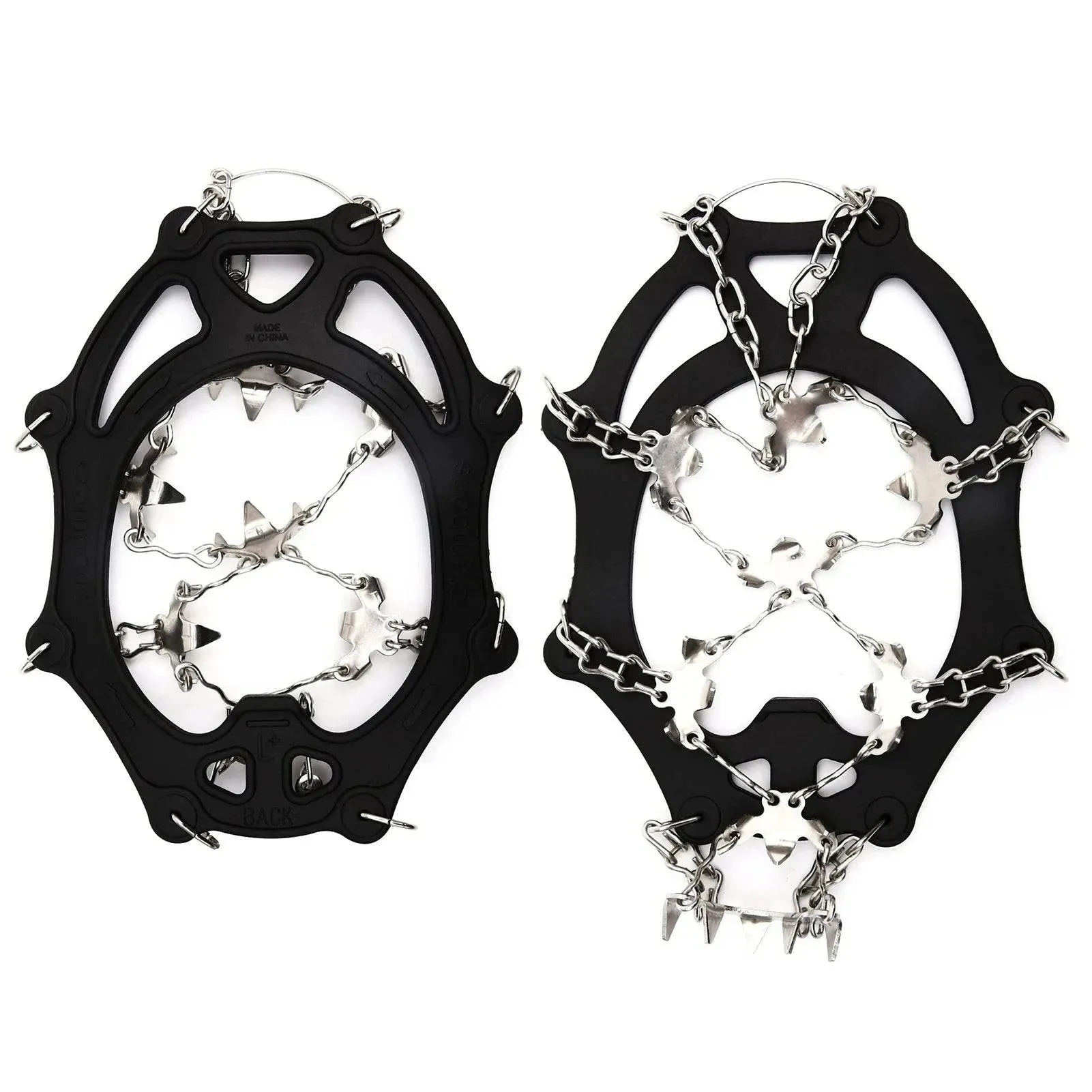 26-Tooth Crampons Upgraded 201 Stainless Steel Ice Claw Outdoor Ice and Snow Climbing Anti-slip Shoe Grips Snow Claw