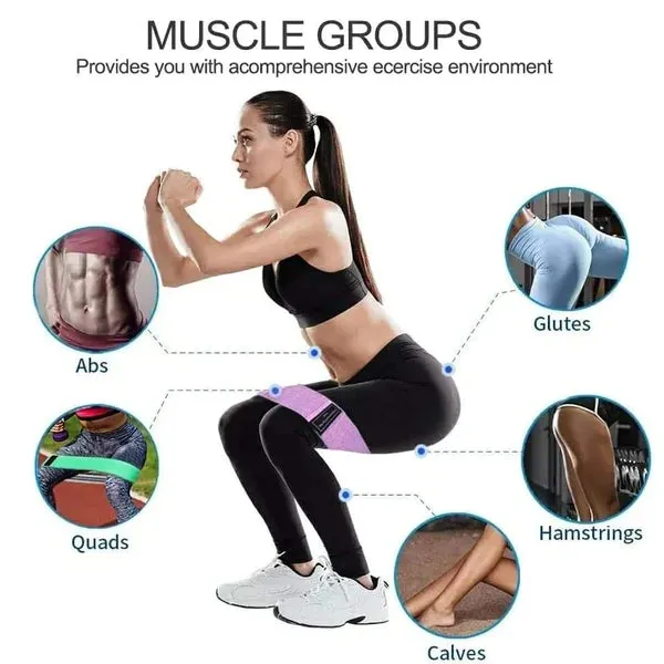 3pcs Booty Bands Fabric Resistance Glute Bands