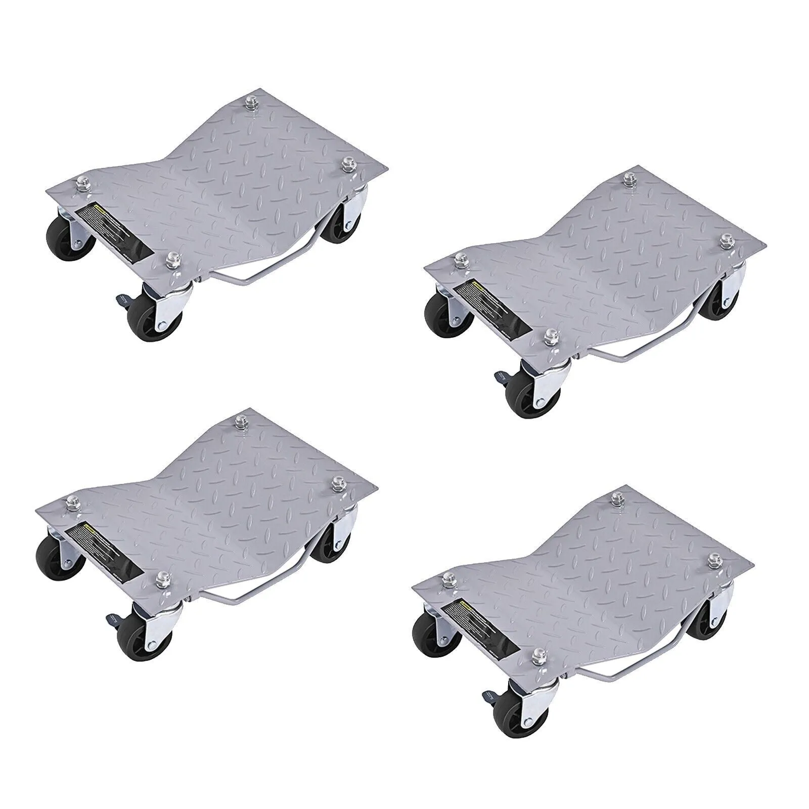 4-Piece Wheel Dollies with Lockable Casters and Handle