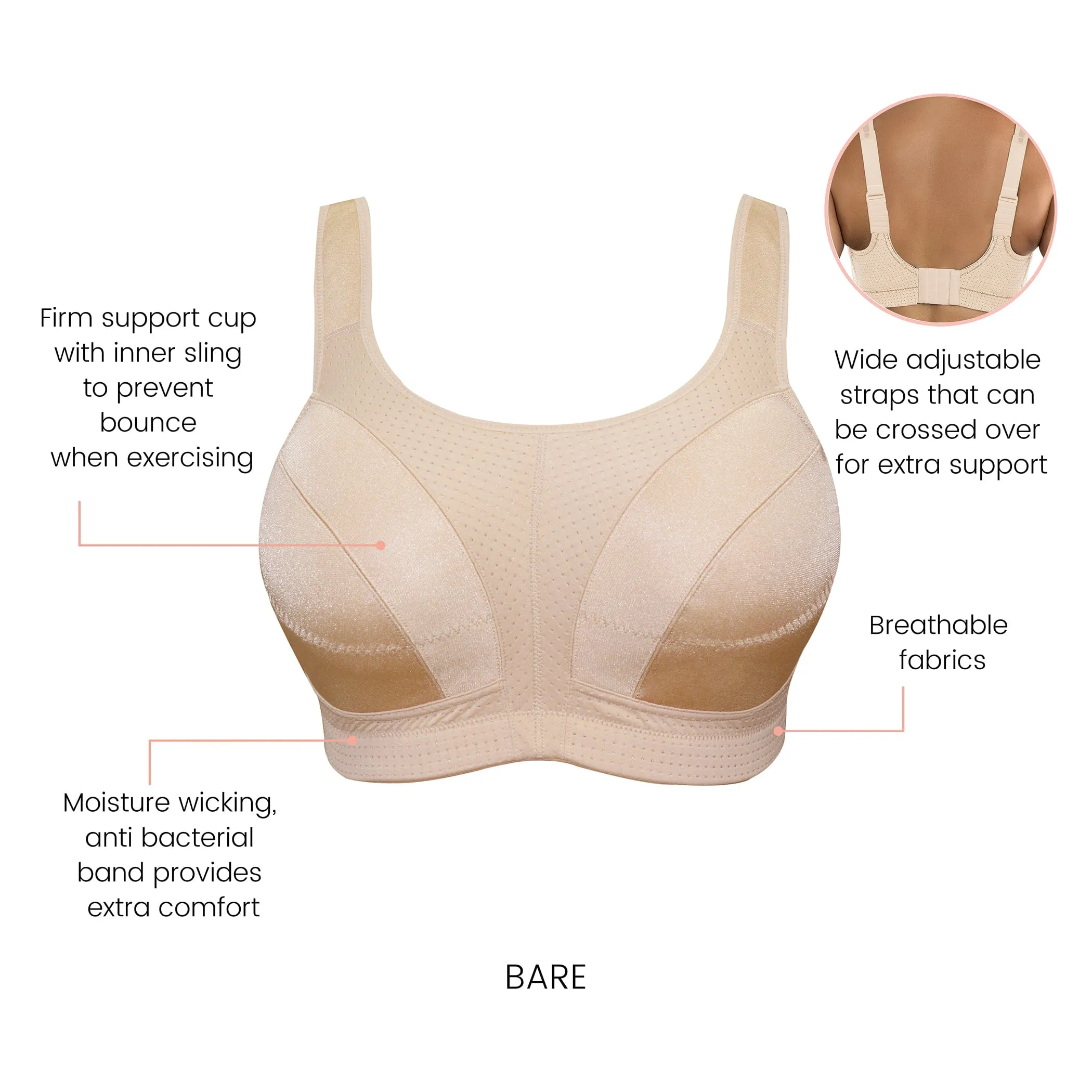 Active Wirefree Sports Bra - Bare