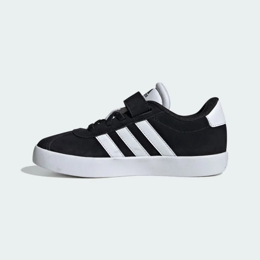 ADIDAS KIDS VELCRO COURT 3.0 BLACK/WHITE SHOES