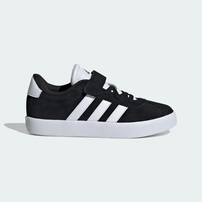 ADIDAS KIDS VELCRO COURT 3.0 BLACK/WHITE SHOES