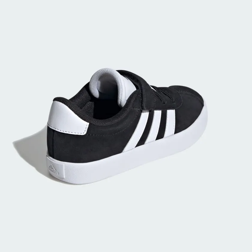 ADIDAS KIDS VELCRO COURT 3.0 BLACK/WHITE SHOES