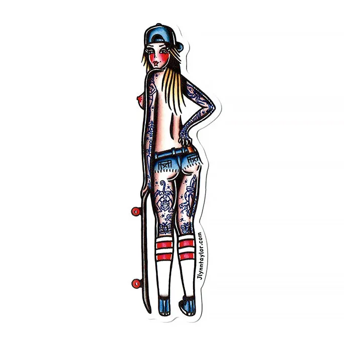 Aloha Skate Pinup Sticker