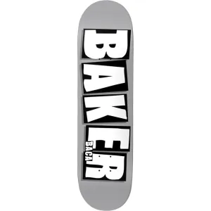 Baker 8.5" x 32" Sammy Baca Brand Name Grey Dip Skateboard Deck