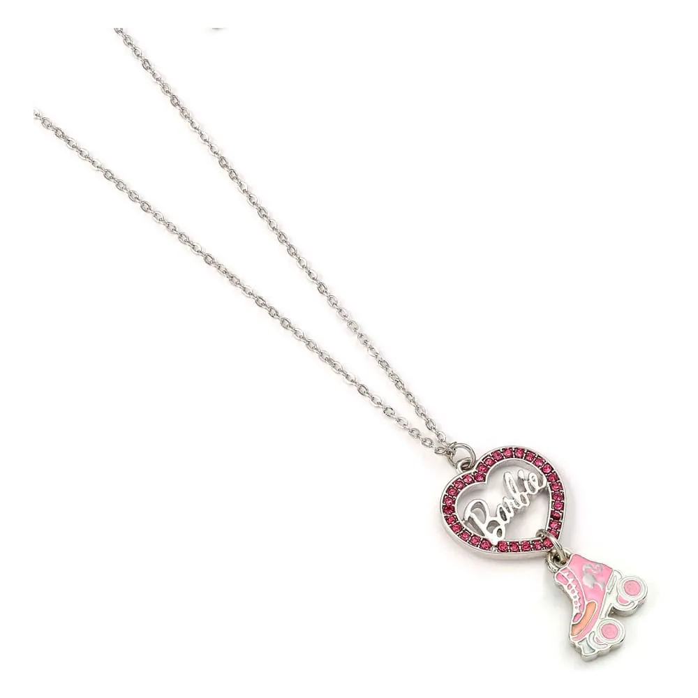 Barbie Pendant & Necklace Crystal Heart and Roller Skate