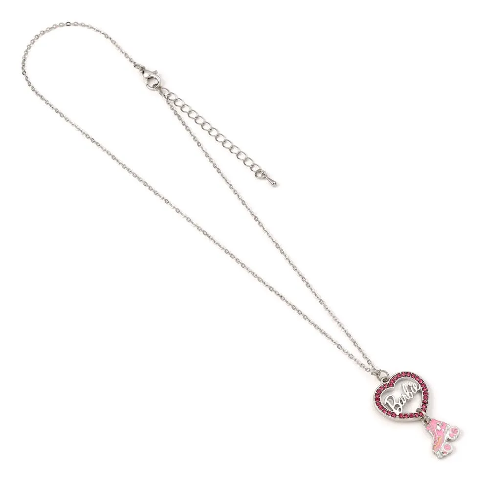 Barbie Pendant & Necklace Crystal Heart and Roller Skate