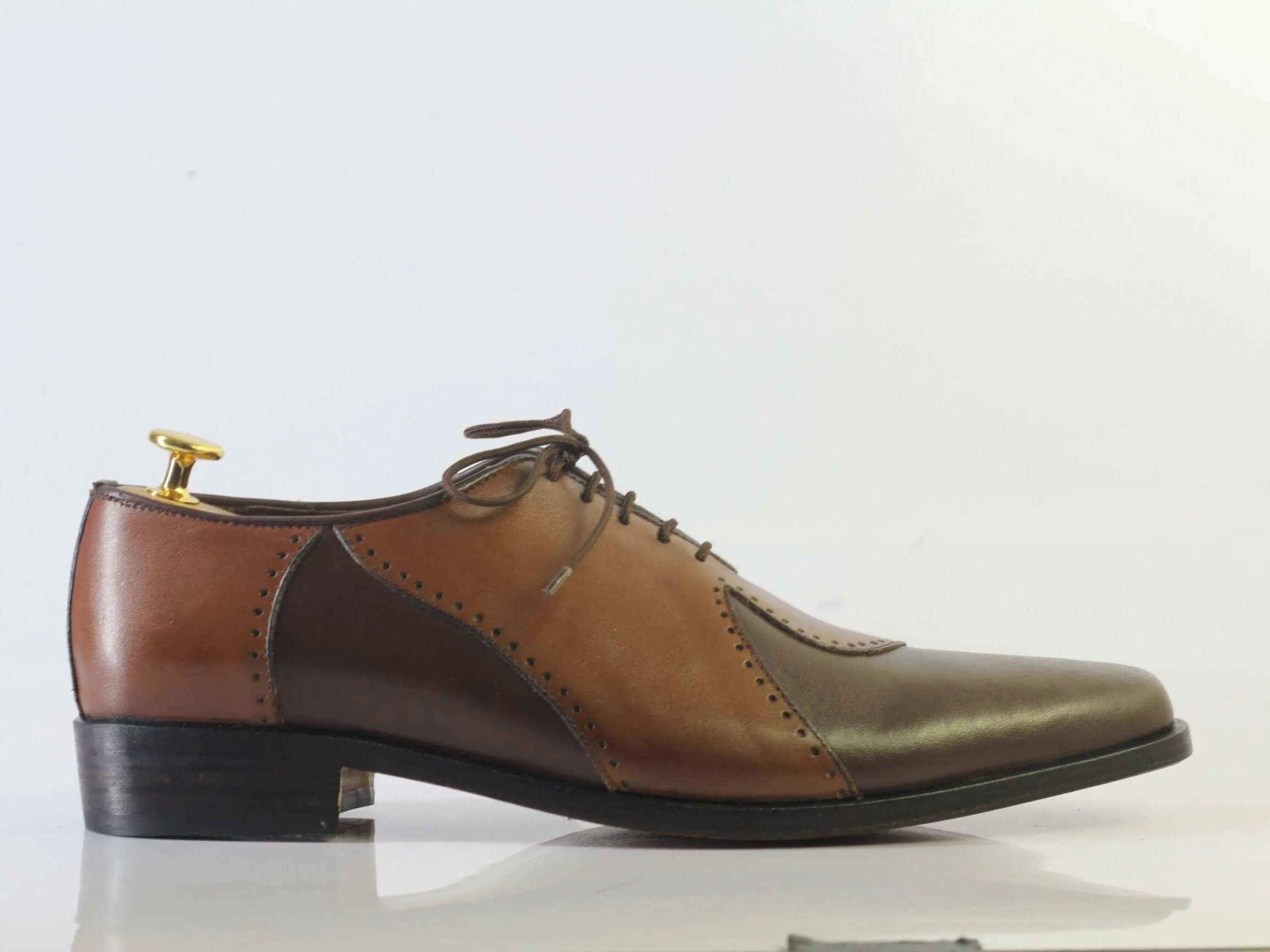 Bespoke Black & Brown Lace Up Shoe For Men