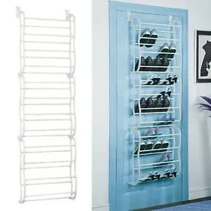 Bluevista Over the Door Shoe Rack Adjustable Shoe rack Less Space Occupied White