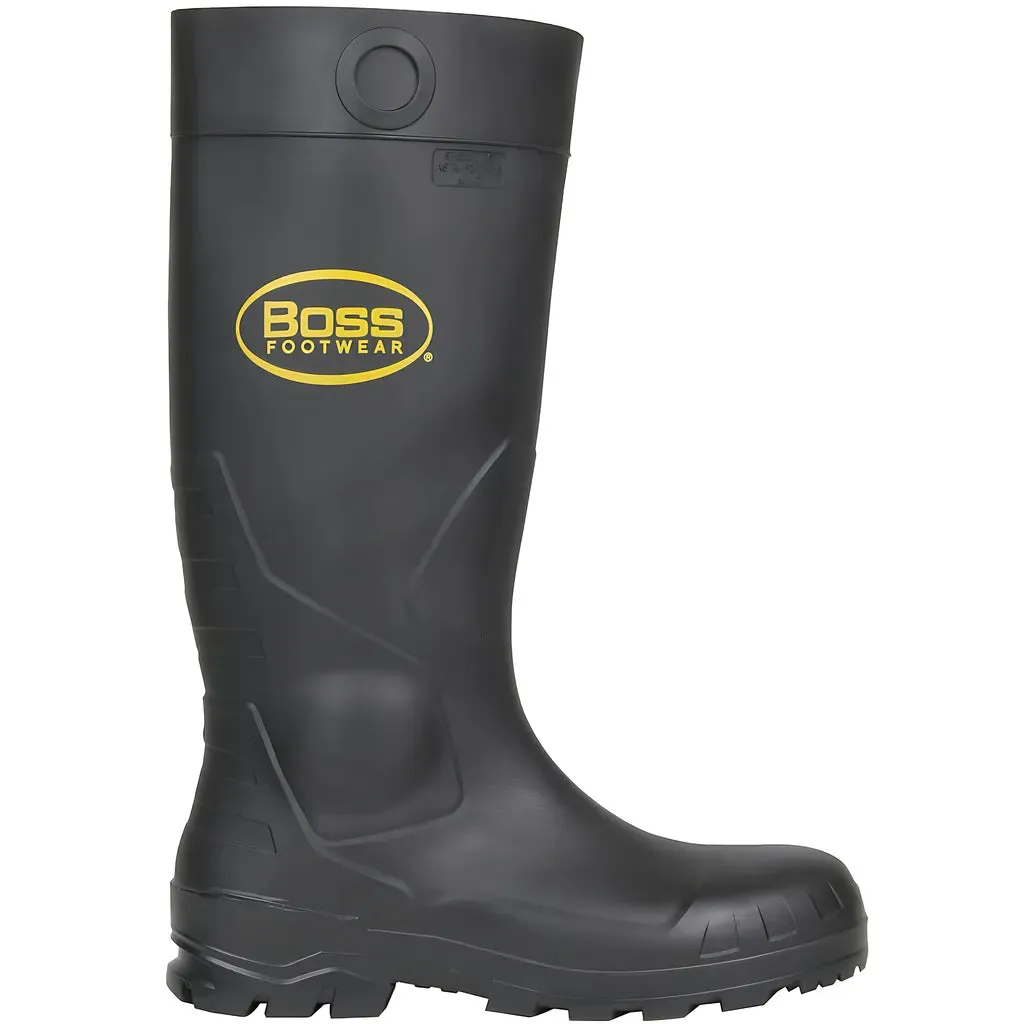 Boss 380-800/11 16" Black PVC Plain Toe Boot