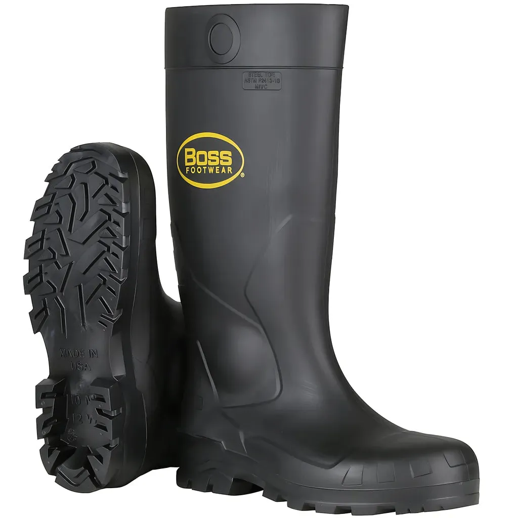 Boss 380-800/11 16" Black PVC Plain Toe Boot