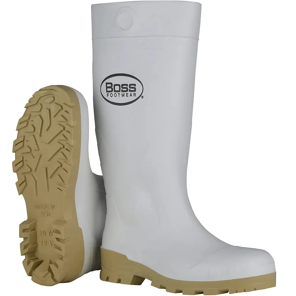 Boss 380-900/10 16" White PVC Plain Toe Boot