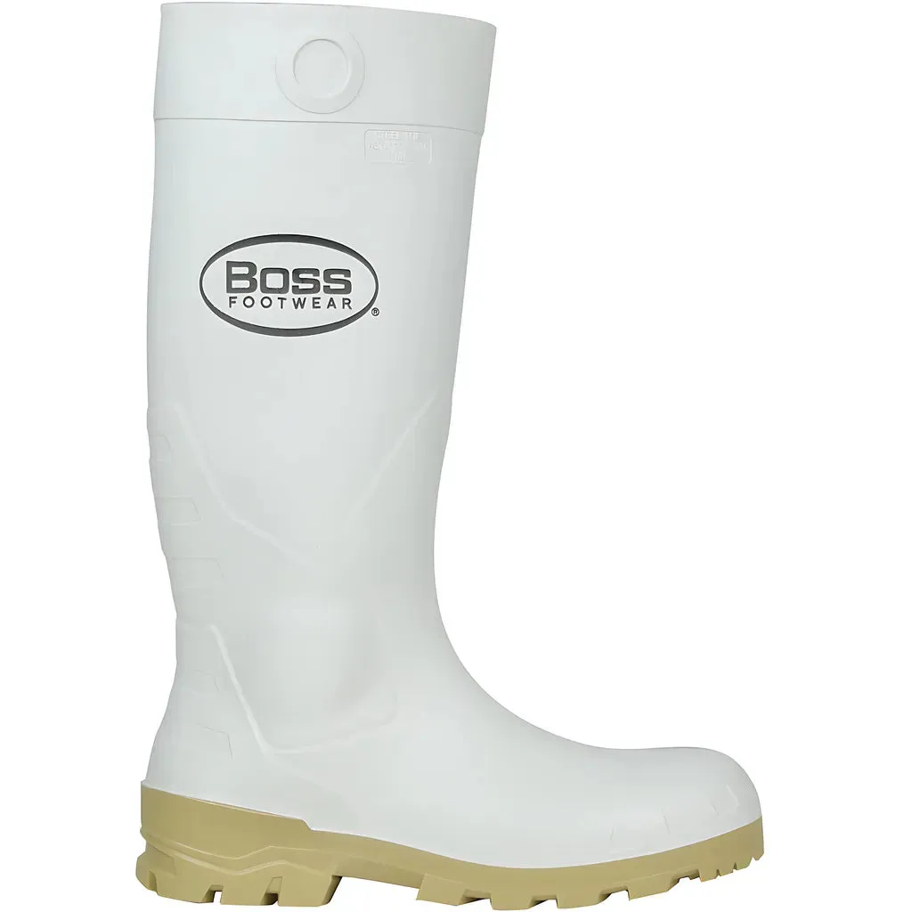 Boss 380-900/10 16" White PVC Plain Toe Boot