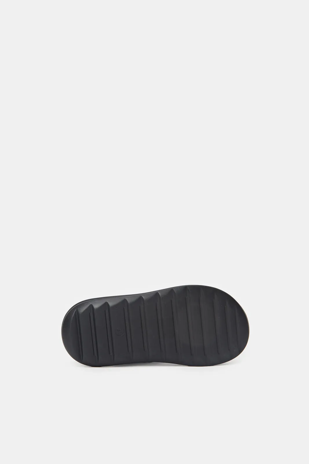 Boys Black Traditional Slide Sandal