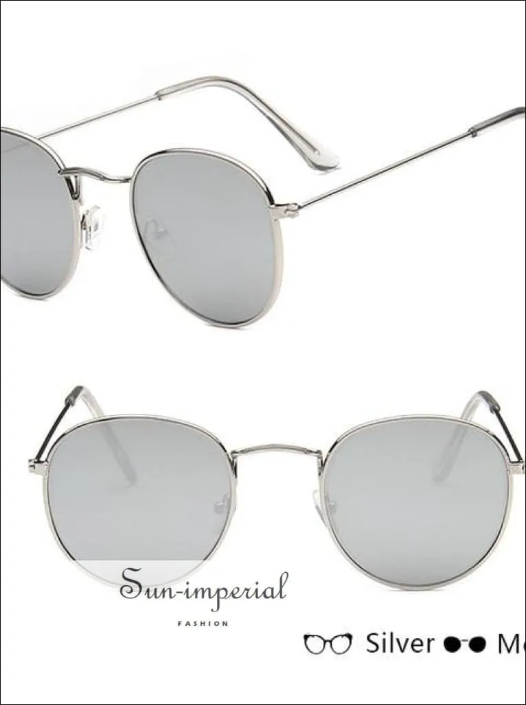 Classic Small Frame Round Sunglasses Women/menalloy Mirror Vintage Sun Glasses