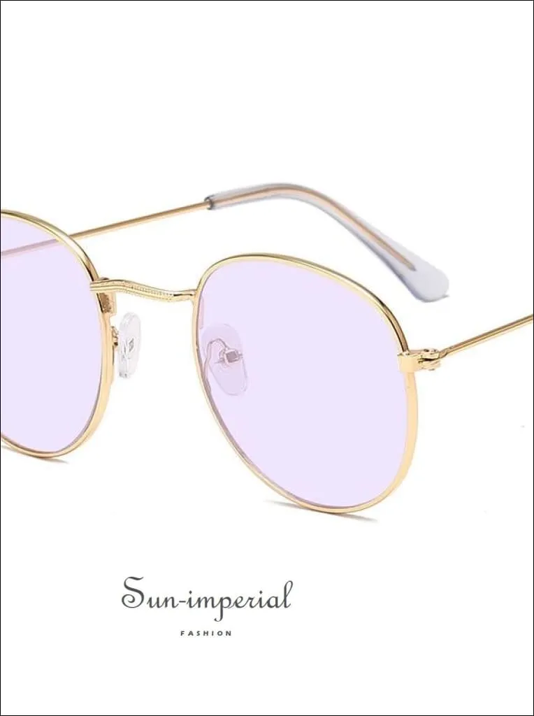 Classic Small Frame Round Sunglasses Women/menalloy Mirror Vintage Sun Glasses