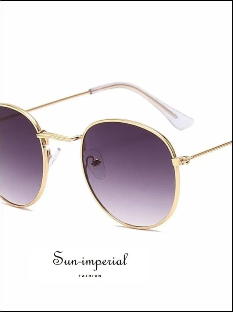 Classic Small Frame Round Sunglasses Women/menalloy Mirror Vintage Sun Glasses