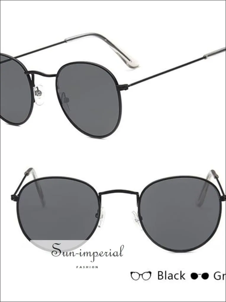 Classic Small Frame Round Sunglasses Women/menalloy Mirror Vintage Sun Glasses