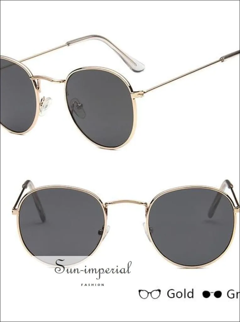 Classic Small Frame Round Sunglasses Women/menalloy Mirror Vintage Sun Glasses