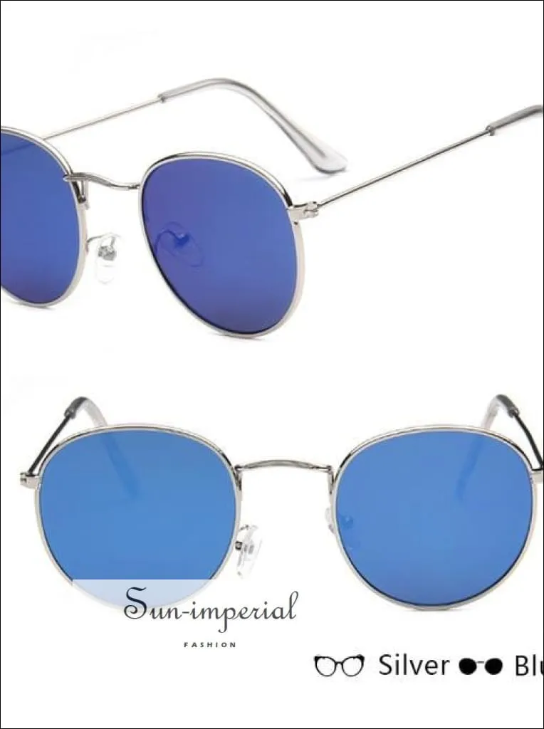 Classic Small Frame Round Sunglasses Women/menalloy Mirror Vintage Sun Glasses