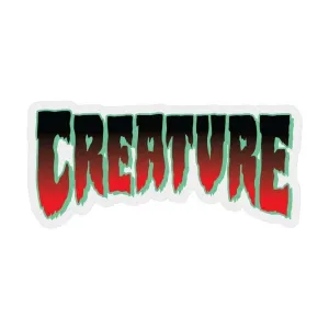 Creature Skateboards 1.9”x4.06" Logo Horror Mylar Red Sticker