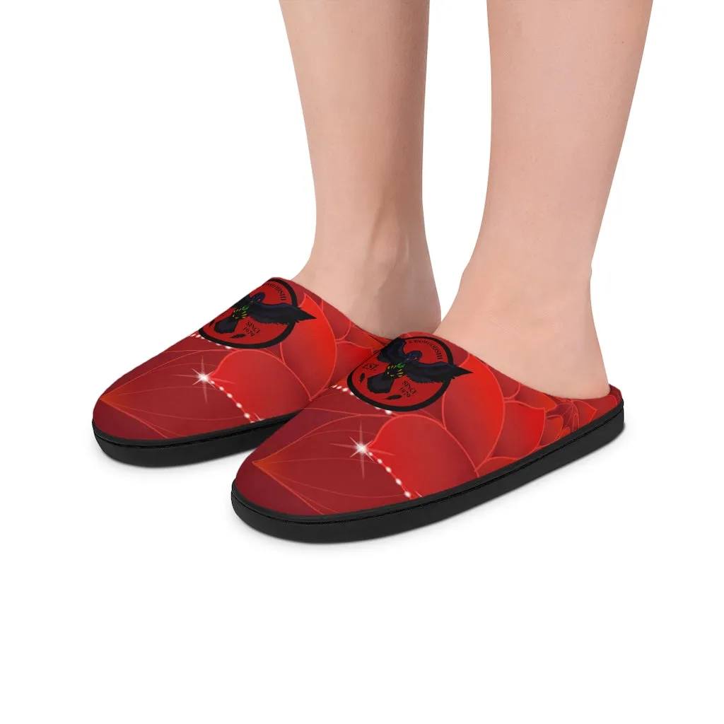 Crowgodshi Red Rose Indoor Slippers