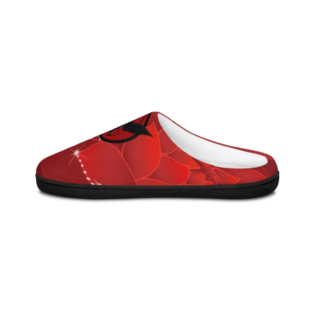 Crowgodshi Red Rose Indoor Slippers