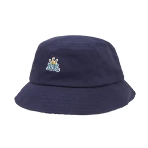 CROWN REVERSIBLE BUCKET HAT NAVY BLAZER