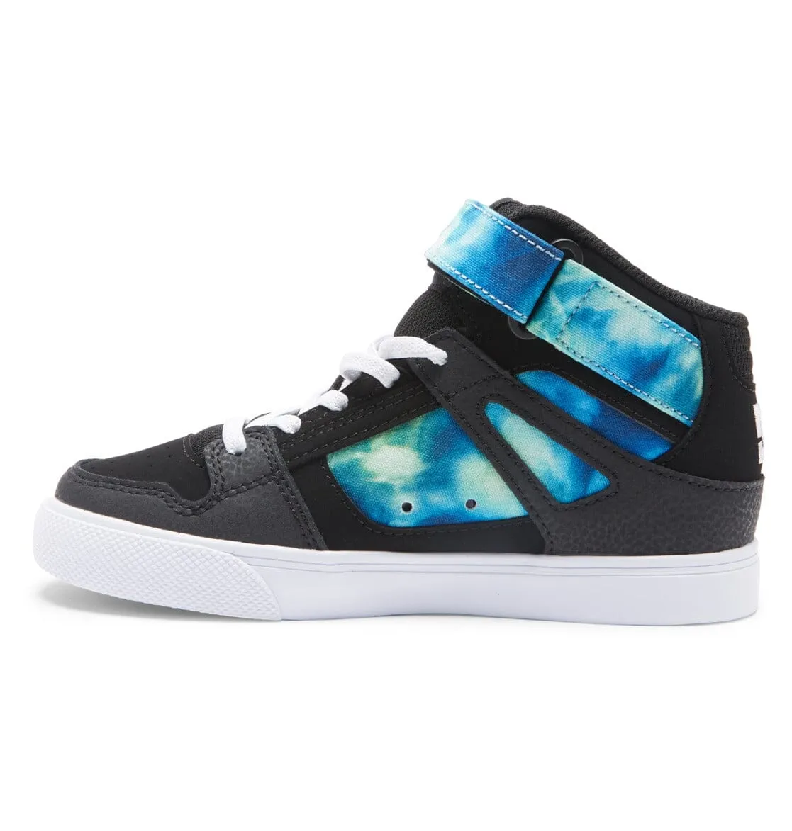 DC Kids Pure High Elastic Lace High Top Shoes Black/Blue/Green