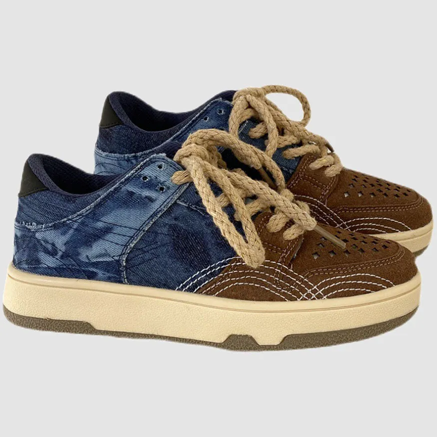 Denim Fabric Skate Shoes