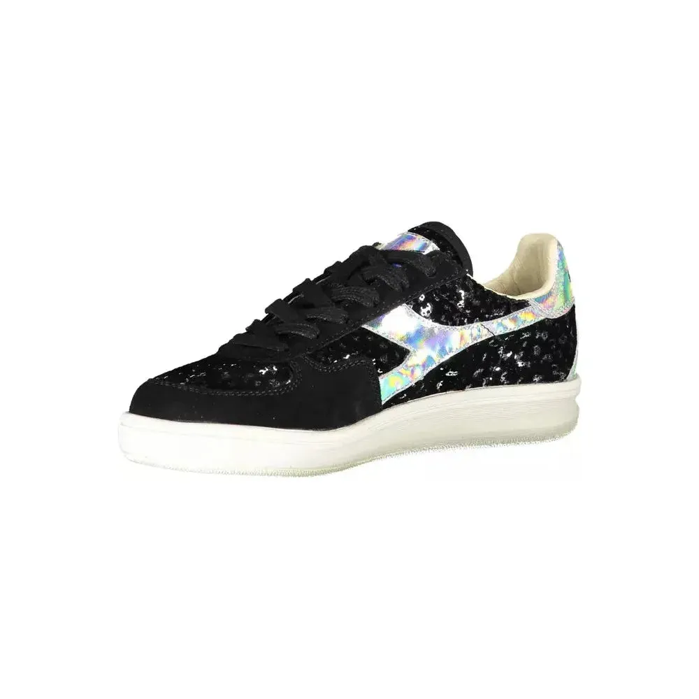 Diadora Black Leather Womens Sneaker