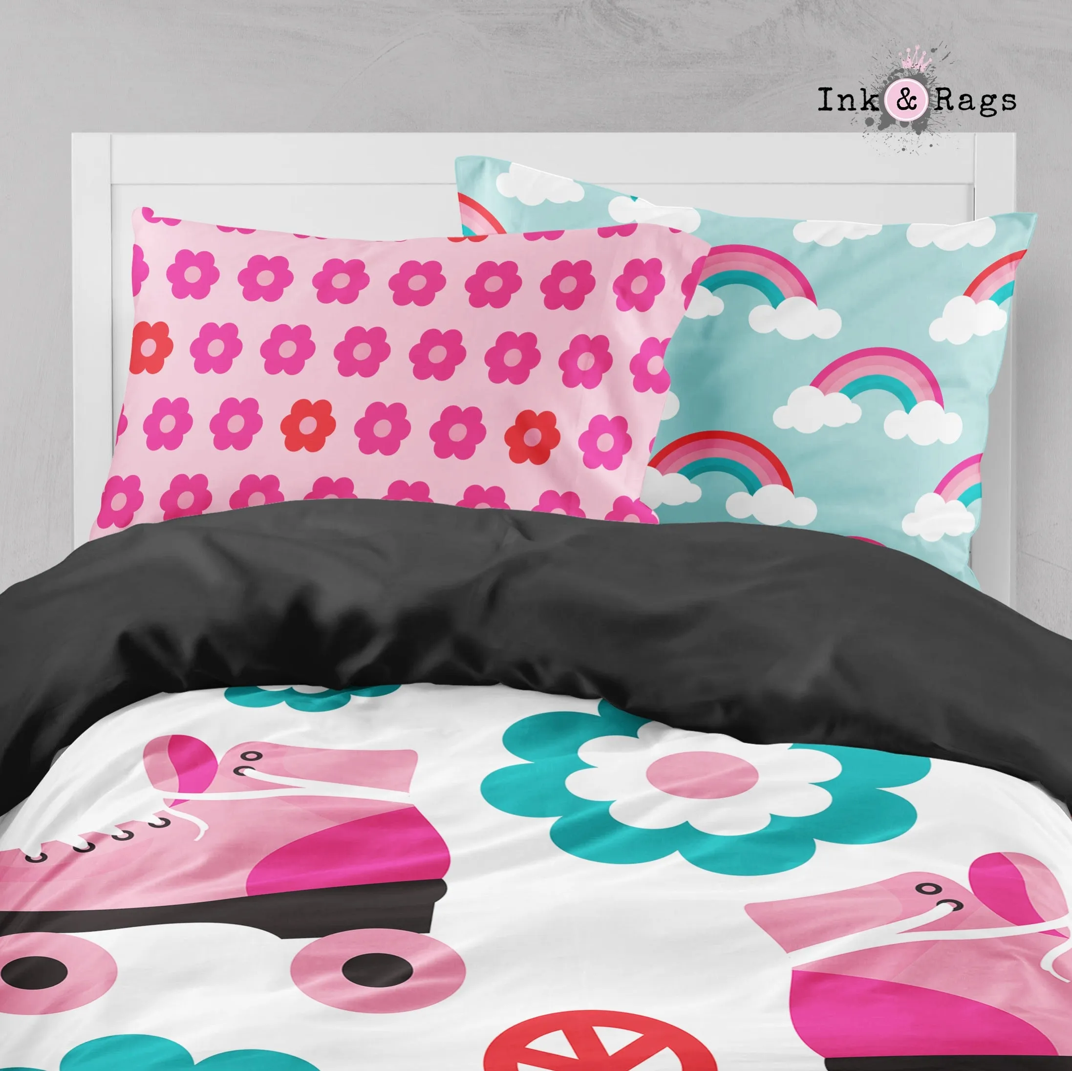 Disco Roller Skate Rainbow Big Kids Bedding Collection