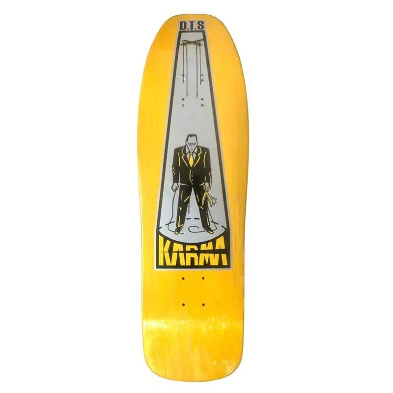 Dogtown 9.625" x 32.375" Karma Tsocheff Puppet (YELLOW STAIN) Skateboard Deck