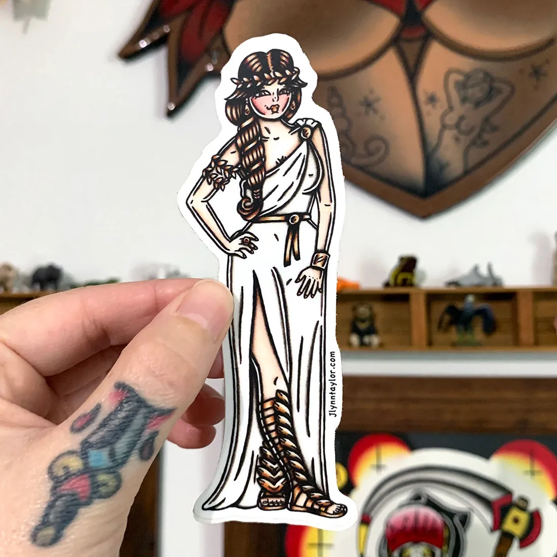 Greek Goddess Pinup Sticker