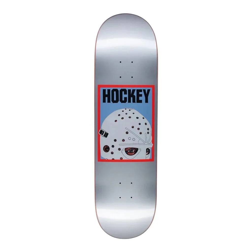 Hockey Skateboards Half Mask Silver Skateboard Deck 8.75"