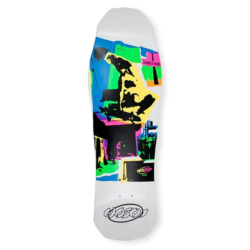 Hosoi 10" x 32.75" Pop Art 87 Large (WHITE DIP) Skateboard Deck