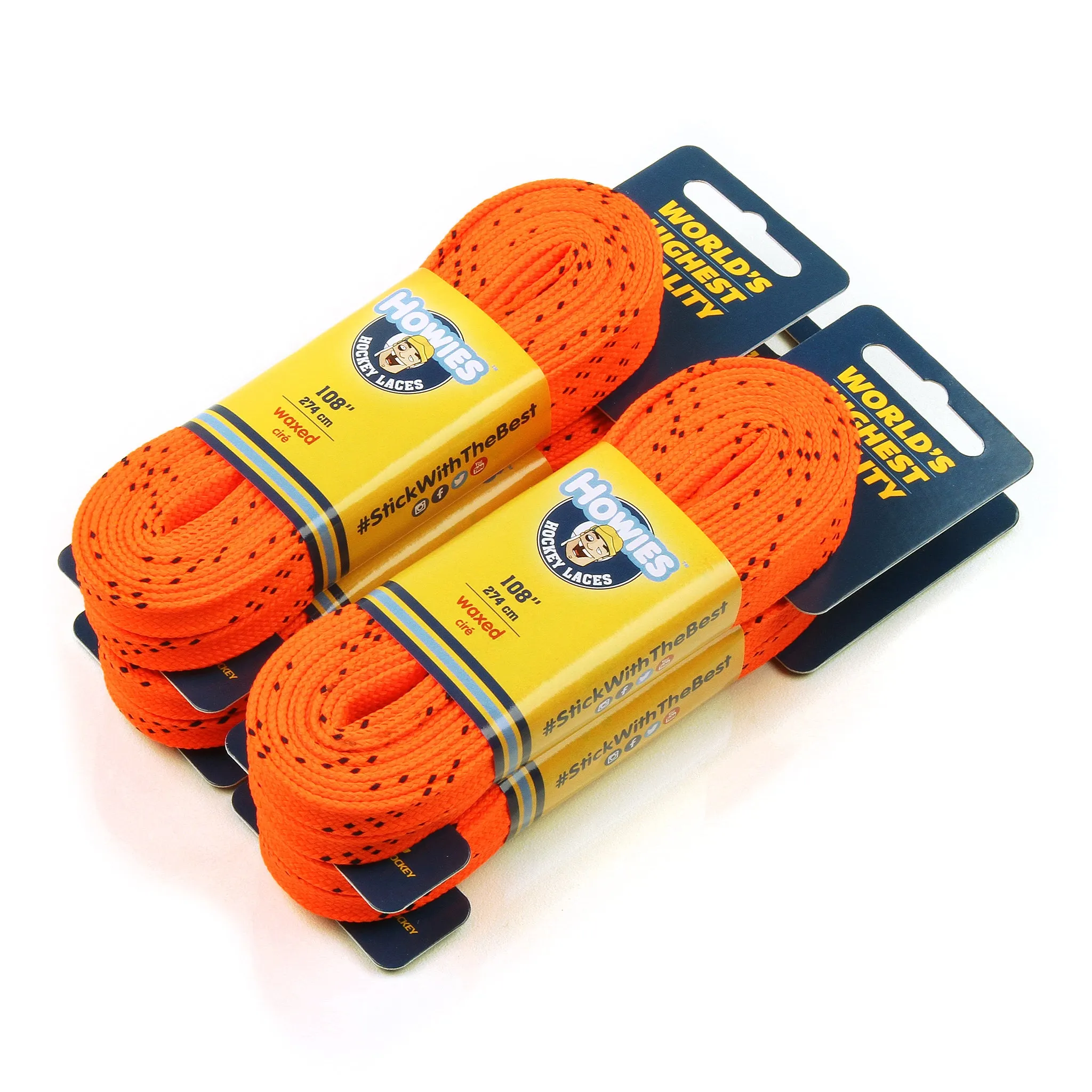 Howies Orange Waxed Hockey Skate Laces