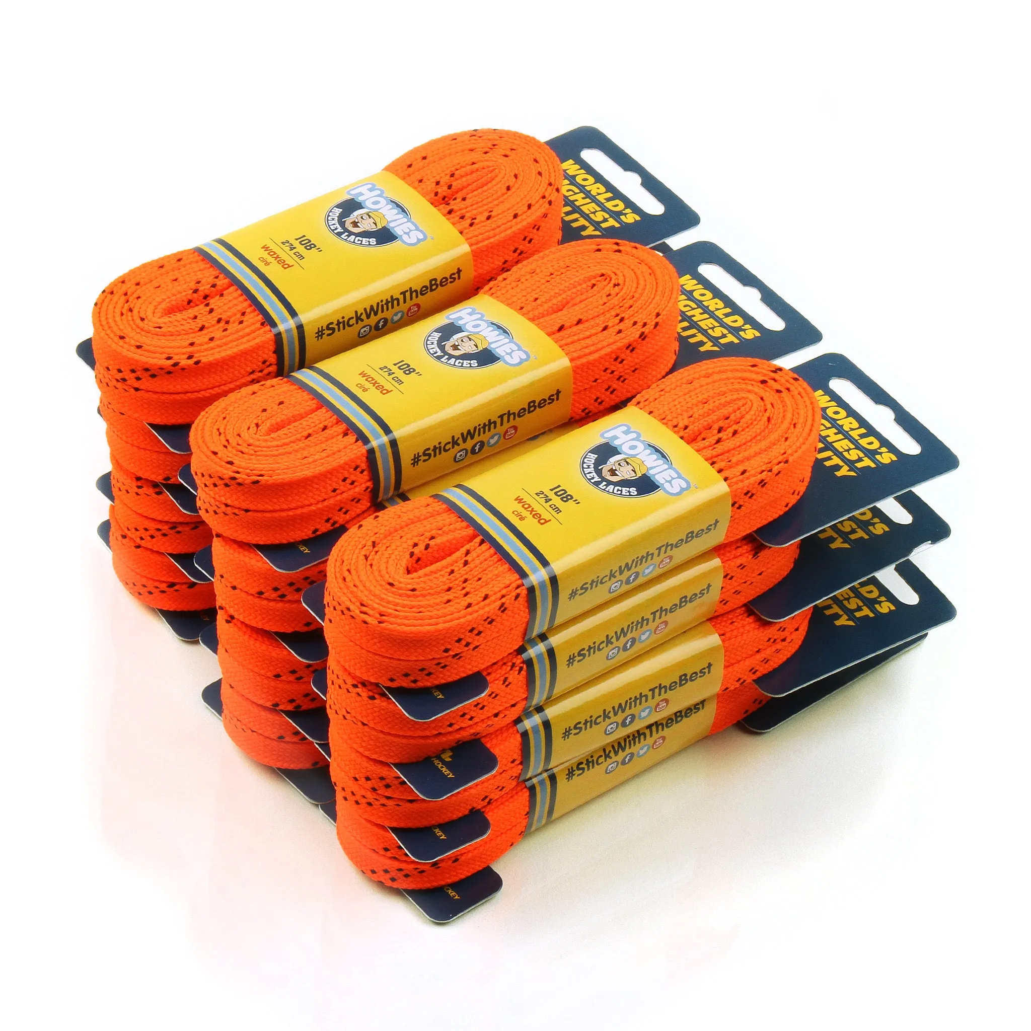 Howies Orange Waxed Hockey Skate Laces