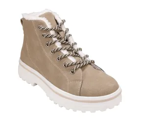 Justine Lace-up Taupe Bootie