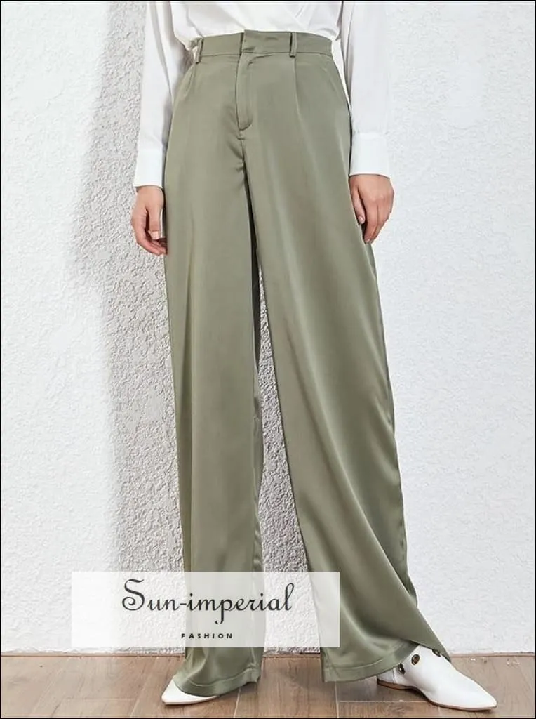 Kimberly Pants -loose Casual Trousers for Women High Waist Wide Leg Pants