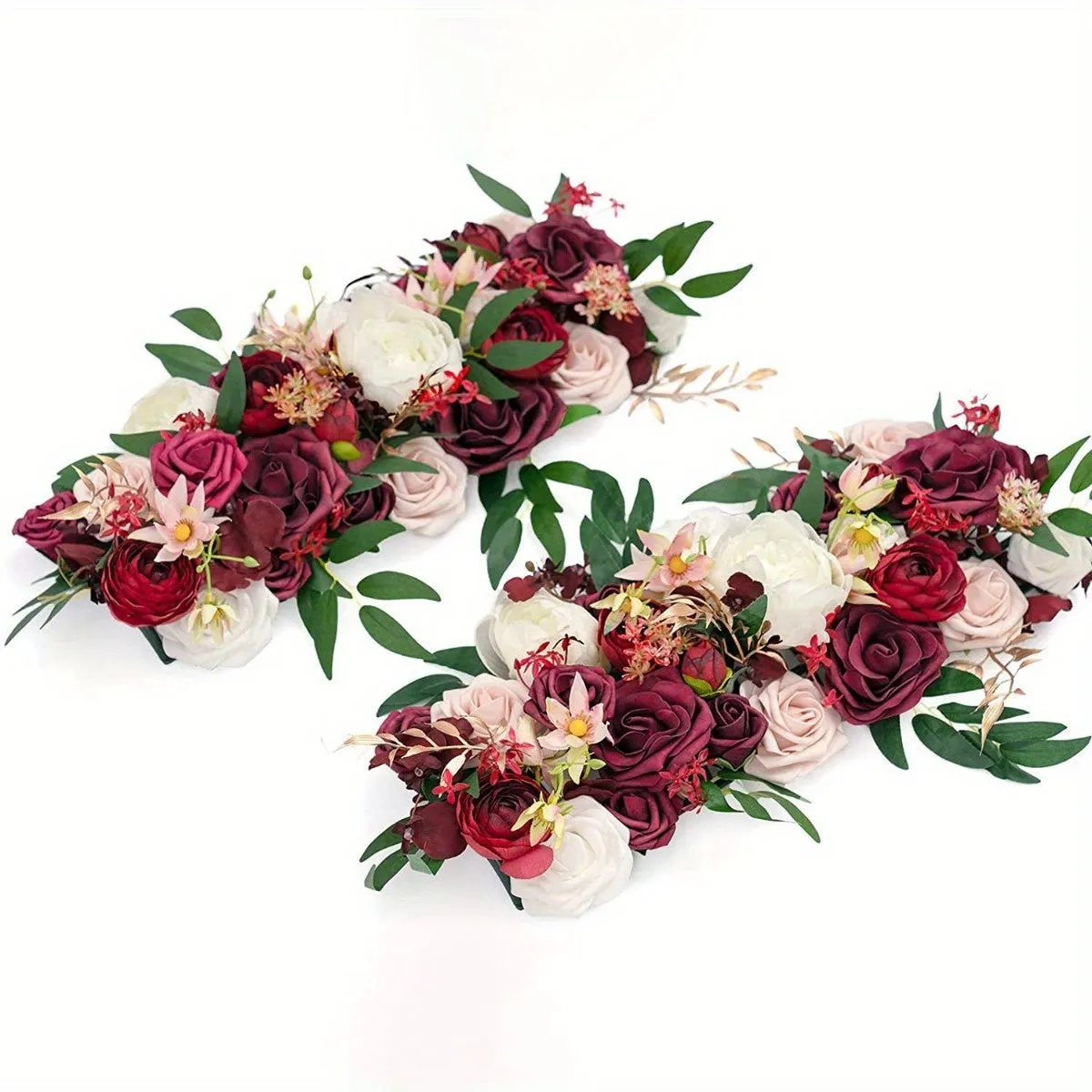 kkboxly 2 Pcs/ Set Artificial Wedding Arch Floral Arrangements for Wedding Ceremony Backdrop Reception Table Decoration