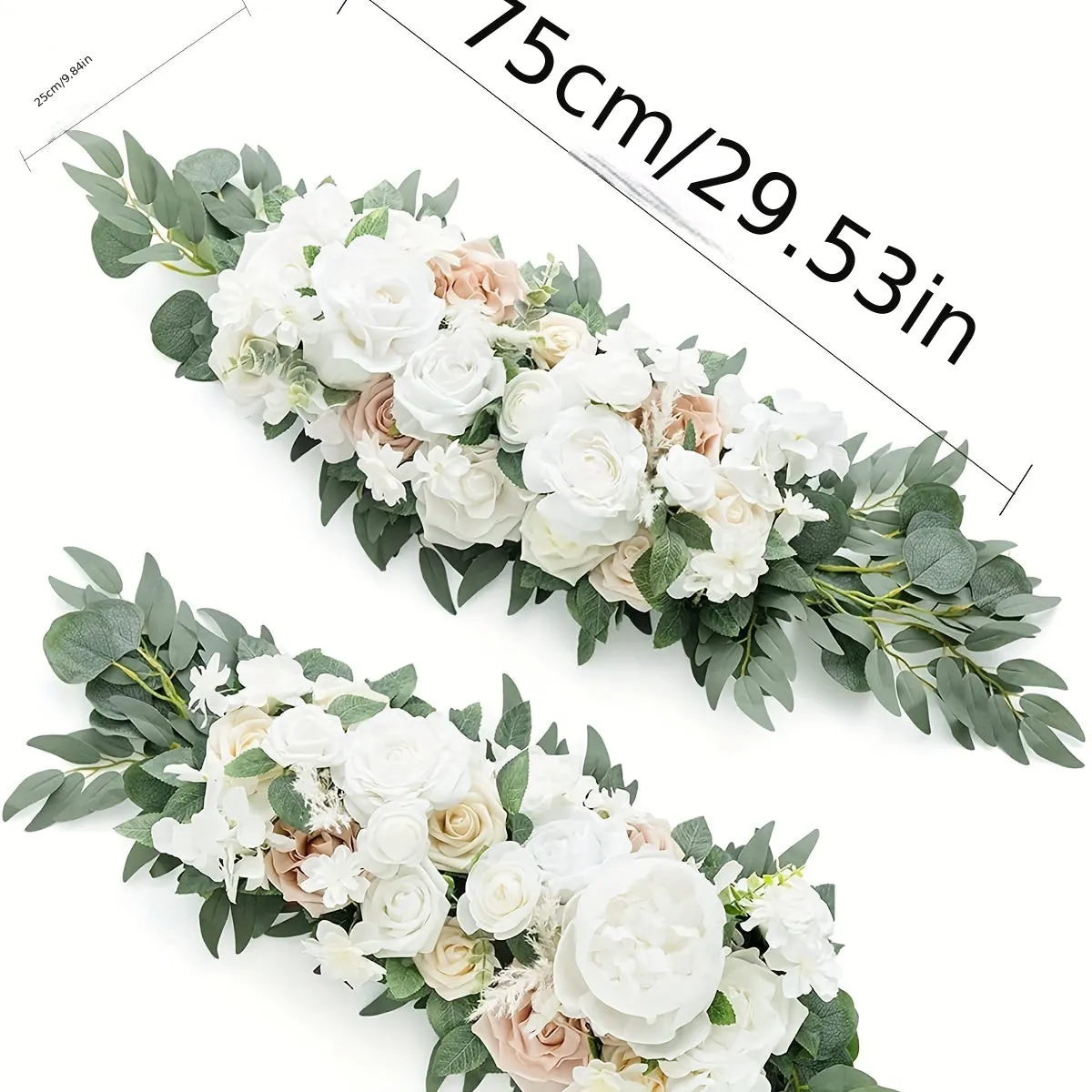 kkboxly 2 Pcs/ Set Artificial Wedding Arch Floral Arrangements for Wedding Ceremony Backdrop Reception Table Decoration