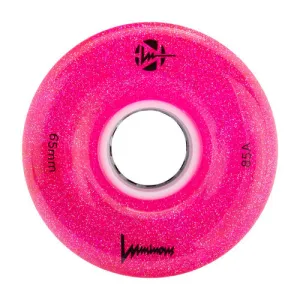 Luminous LONGBOARD Skateboard Wheels 65x37mm/85A - Glitter Pink - Set of 4