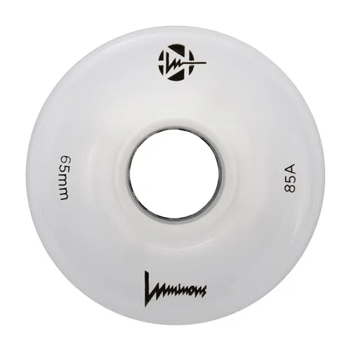 Luminous LONGBOARD Skateboard Wheels 65x37mm/85A - White - Set of 4