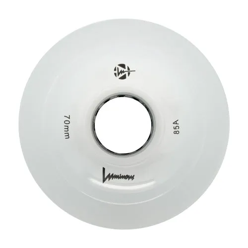 Luminous LONGBOARD Skateboard Wheels 70m 85a - White - Set of 4