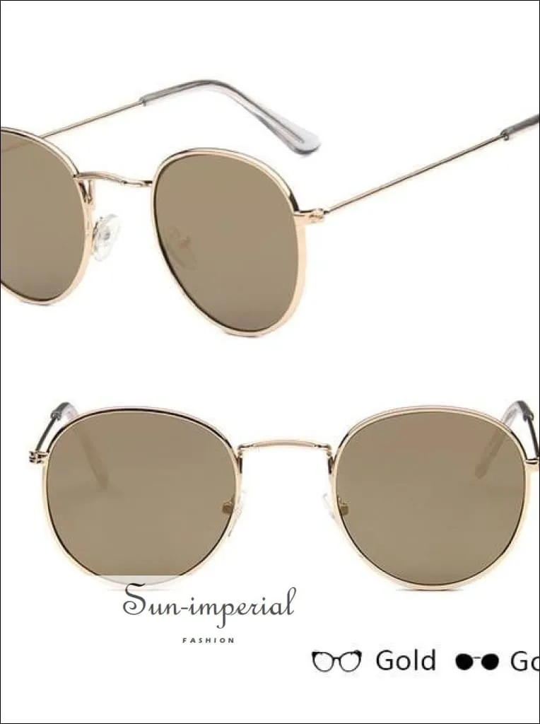 Luxury Mirror Sunglasses Women/men Round Sun Glasses