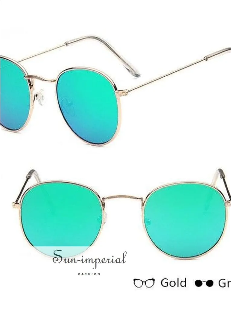 Luxury Mirror Sunglasses Women/men Round Sun Glasses