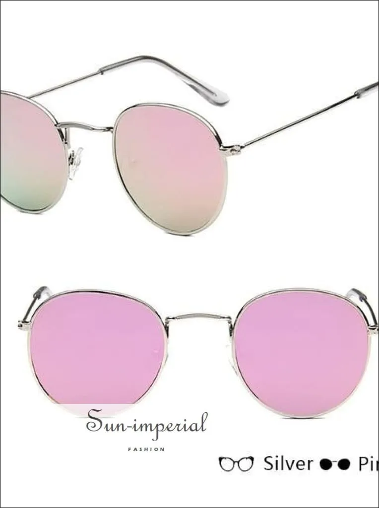 Luxury Mirror Sunglasses Women/men Round Sun Glasses