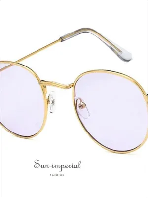 Luxury Mirror Sunglasses Women/men Round Sun Glasses