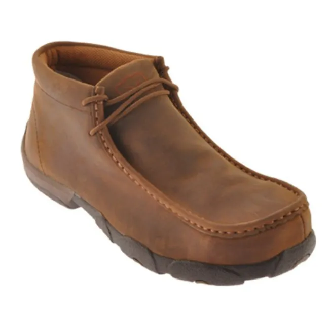 Men's Twisted X Distressed Brown Saddle ESD Work Driving Moc